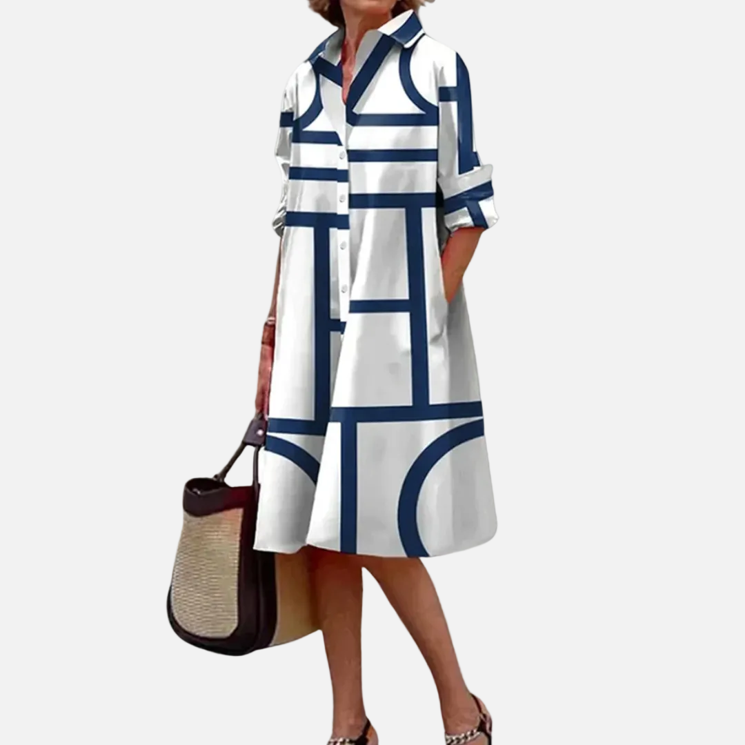 Midi-Kleid mit geometrischem Muster