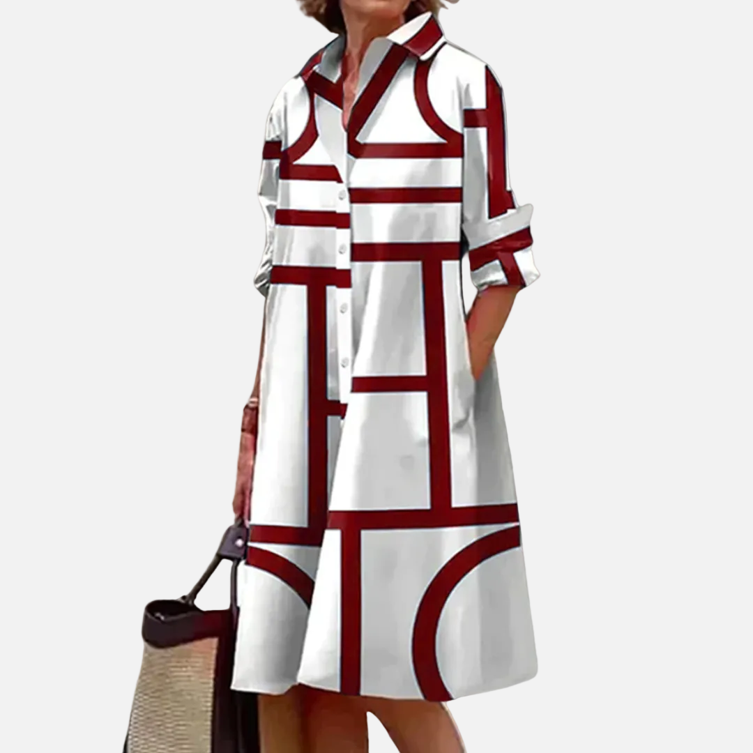 Midi-Kleid mit geometrischem Muster