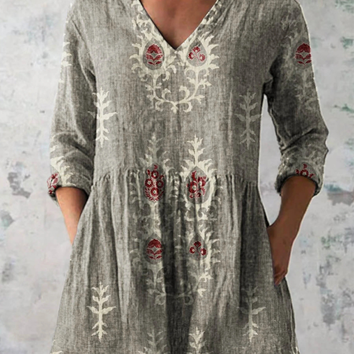 Frederike | Lange Bluse mit V-Ausschnitt