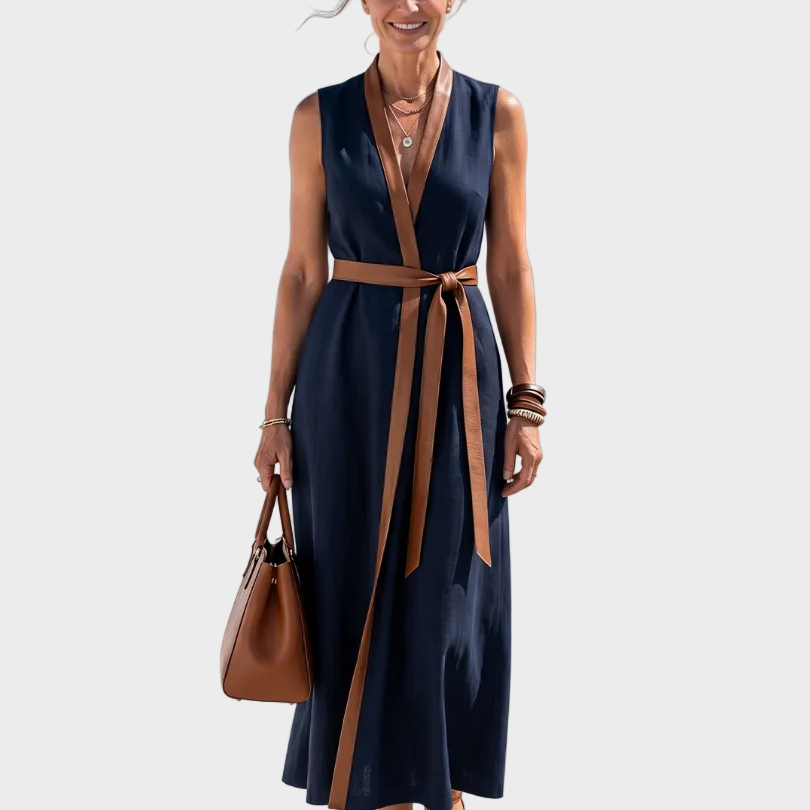 Lidia - Midi-Kleid mit Kontrastdetail