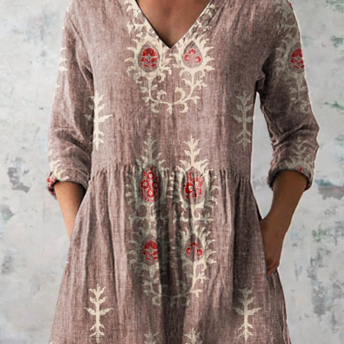 Frederike | Lange Bluse mit V-Ausschnitt