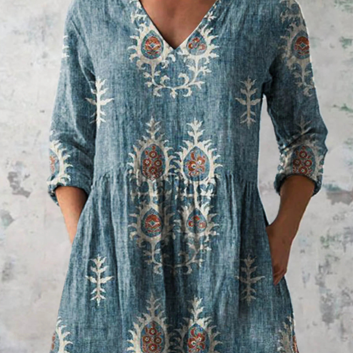 Frederike | Lange Bluse mit V-Ausschnitt