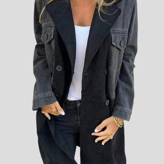 Alberte - Zweifarbiger Denim-Mantel