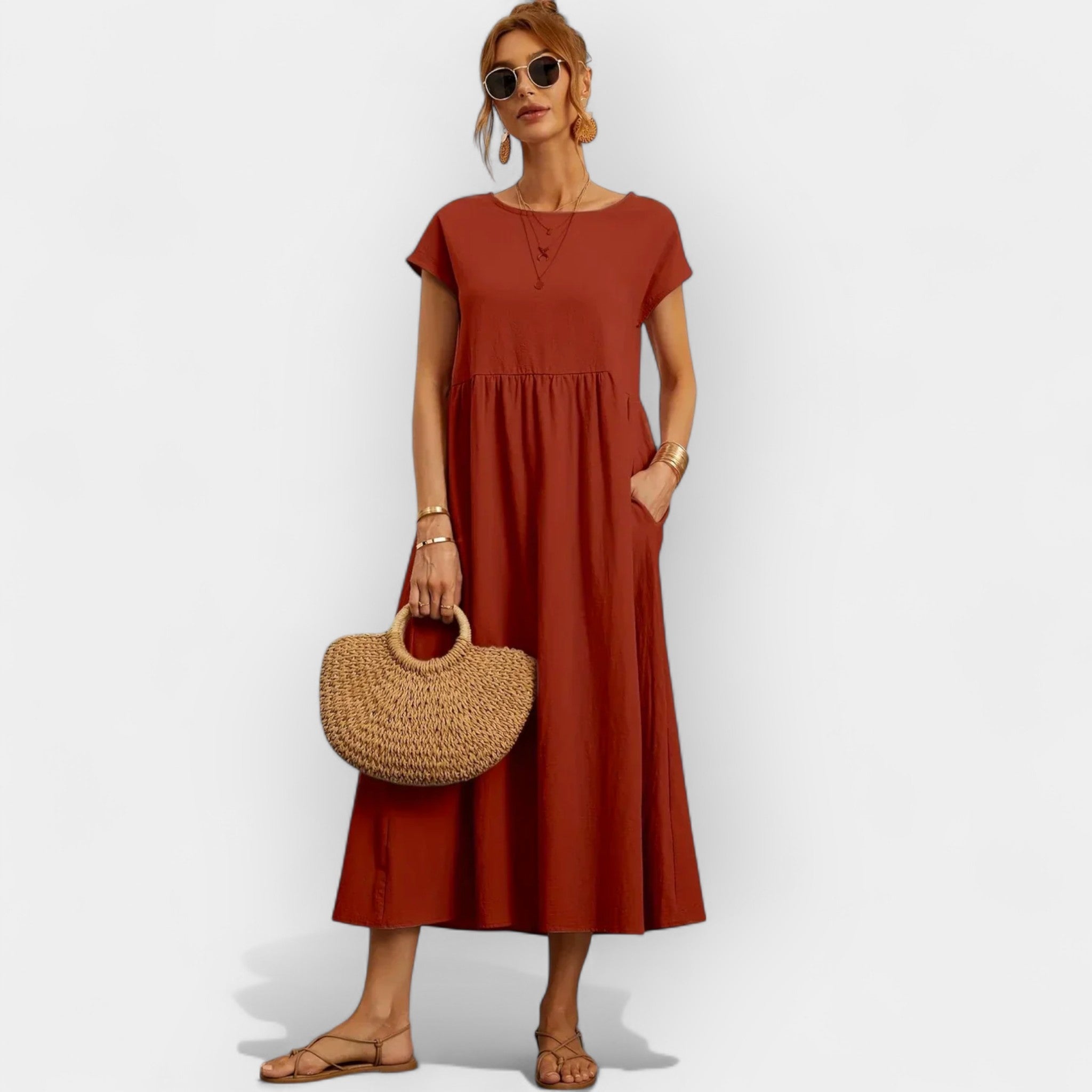 Leichte Baumwollkleider mit Taschen