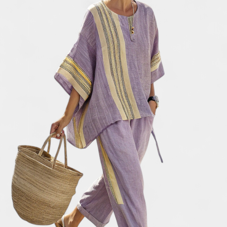 Lorena - Boho Set aus Leinen und Bambus