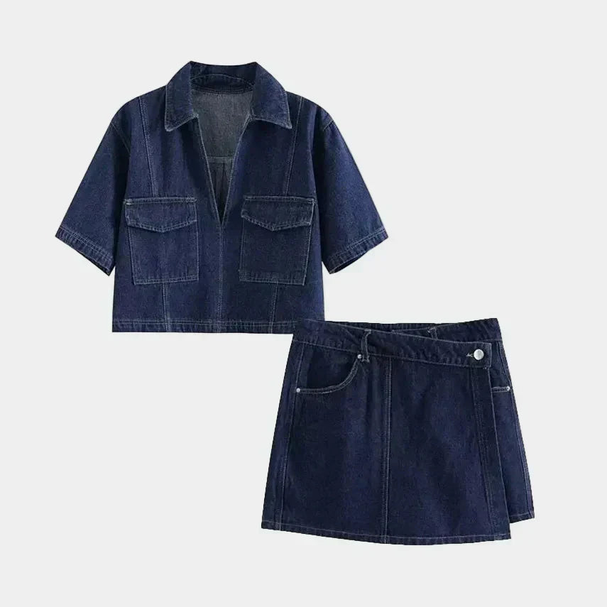 Julie - Jeans-Set mit V-Ausschnitt