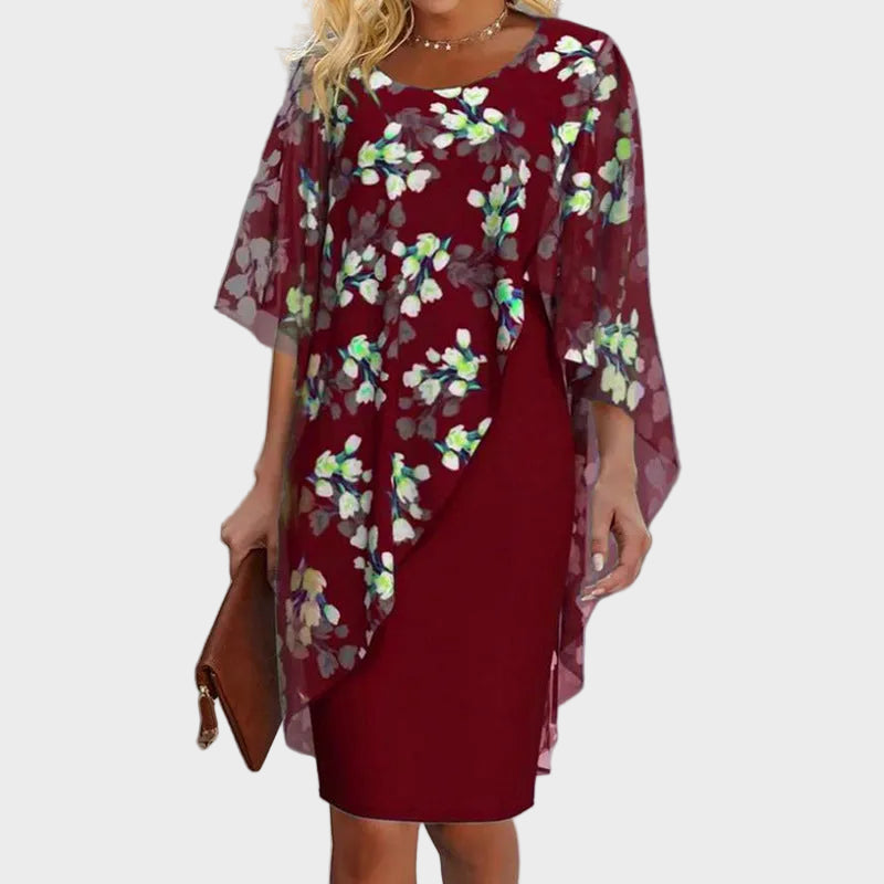 Amalie - Elegantes Kleidungsset mit blumigem Chiffon-Oberteil